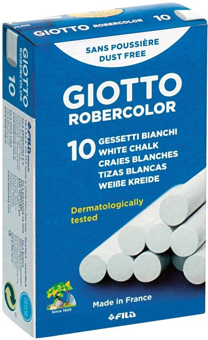 Безпрахови бели тебешири Giotto Robercolor - 10 броя