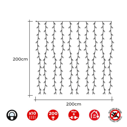 Гирлянда от LED Светлини EDM 71262 3,2 W 2 x 2 m Бял