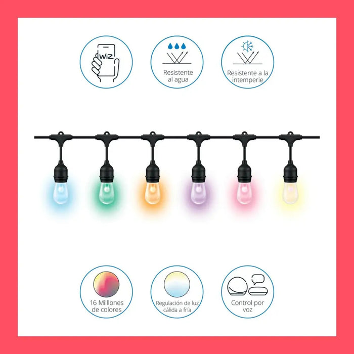 Гирлянда от LED Светлини Wiz Многоцветен 8 W