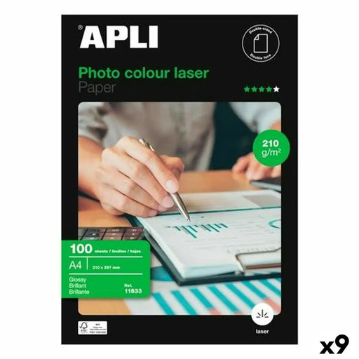 Гланцирана фото хартия Apli Clour Laser A4 100 Листи (9