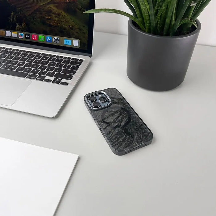 Glitter Case MagSafe Съвместим за iPhone 17 Pro - черен
