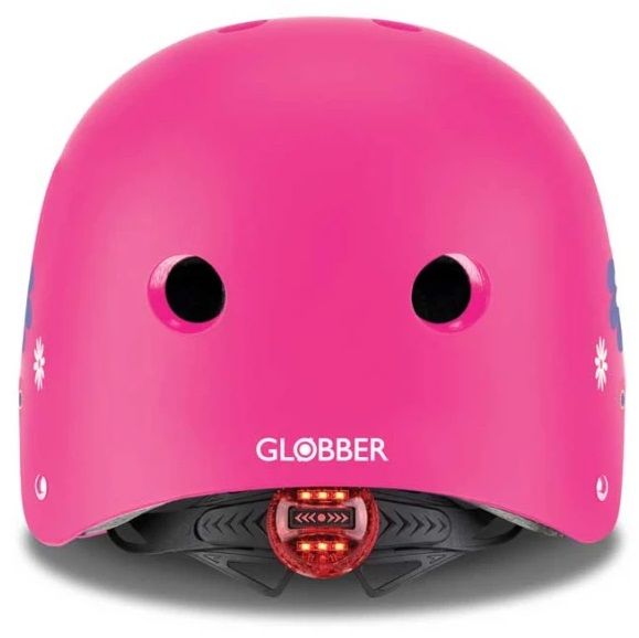 Детска каска с принт и светлина Globber - XS/S, розова
