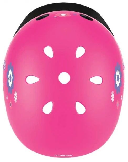 Детска каска с принт и светлина Globber - XS/S, розова