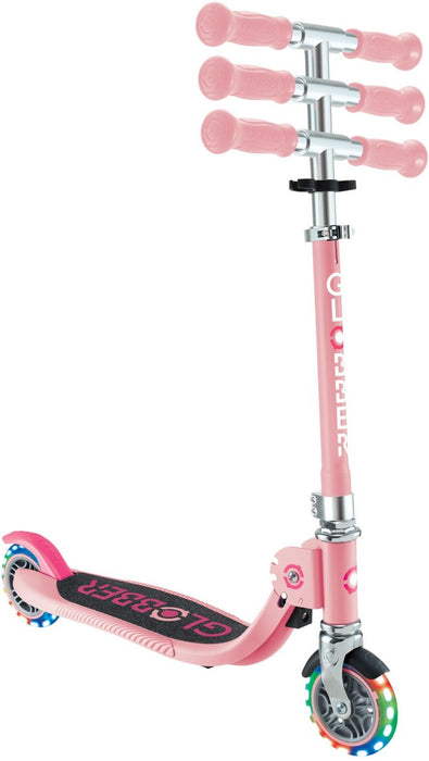 Детска тротинетка Globber - Flow Foldable Junior Lights, розова