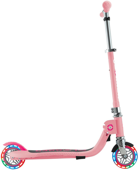 Детска тротинетка Globber - Flow Foldable Junior Lights, розова