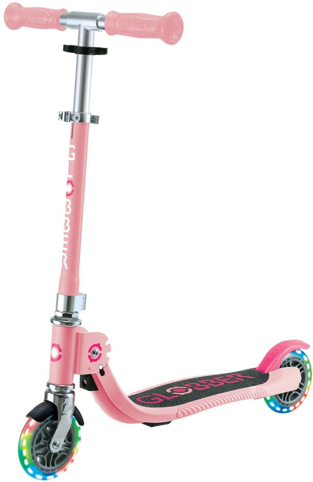 Детска тротинетка Globber - Flow Foldable Junior Lights, розова