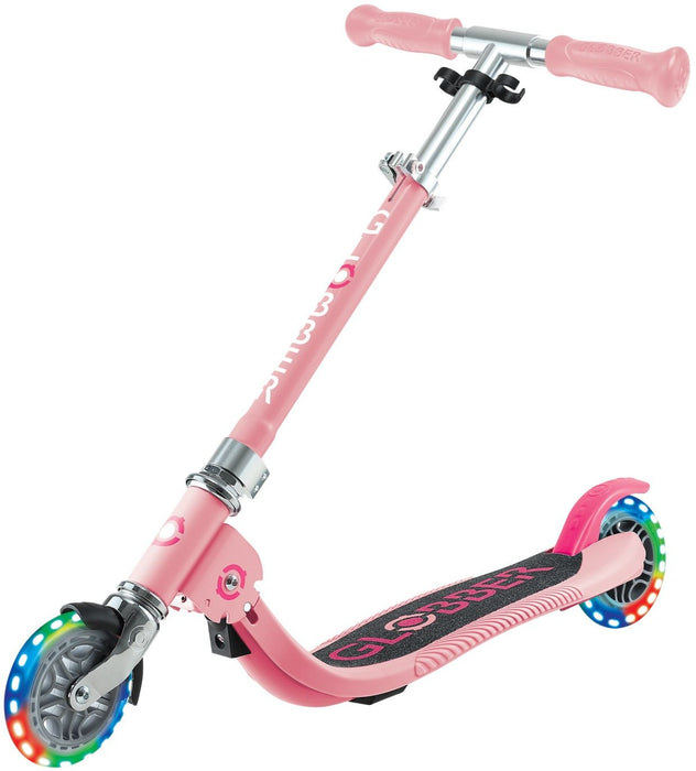 Детска тротинетка Globber - Flow Foldable Junior Lights, розова