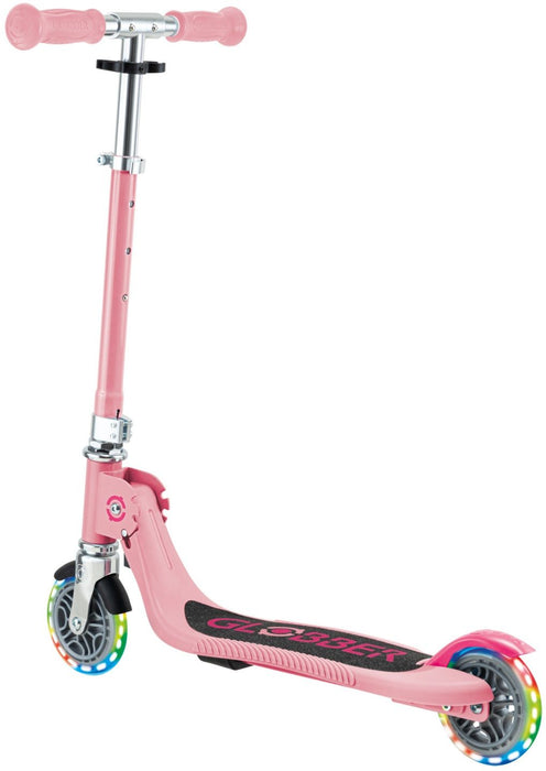 Детска тротинетка Globber - Flow Foldable Junior Lights, розова