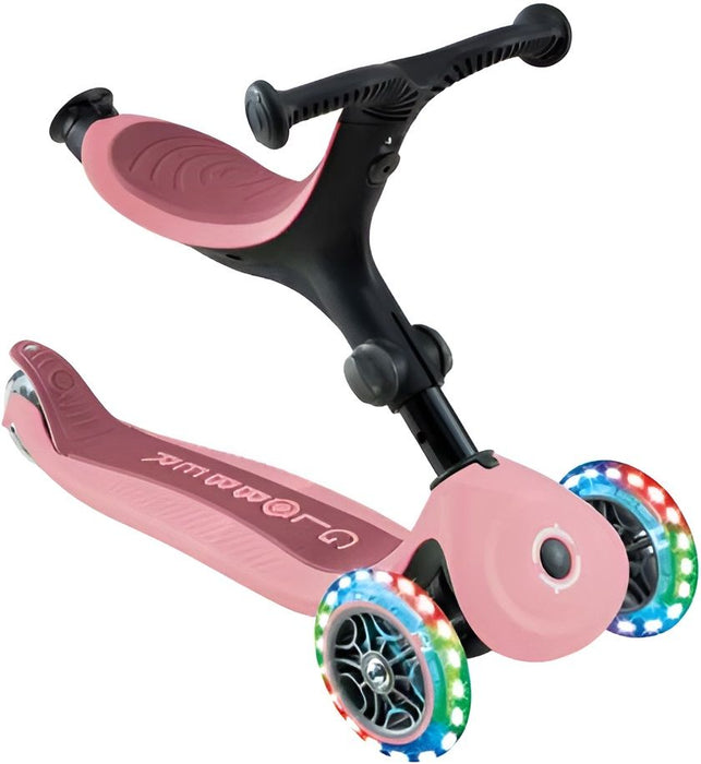 Сгъваема тротинетка 5 в 1 Globber - Go Up Active Lights 360°, розова