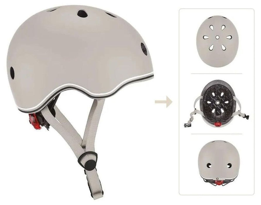 Детска каска Globber - Go Up Lights, XXS/XS, 45-51 cm, сива