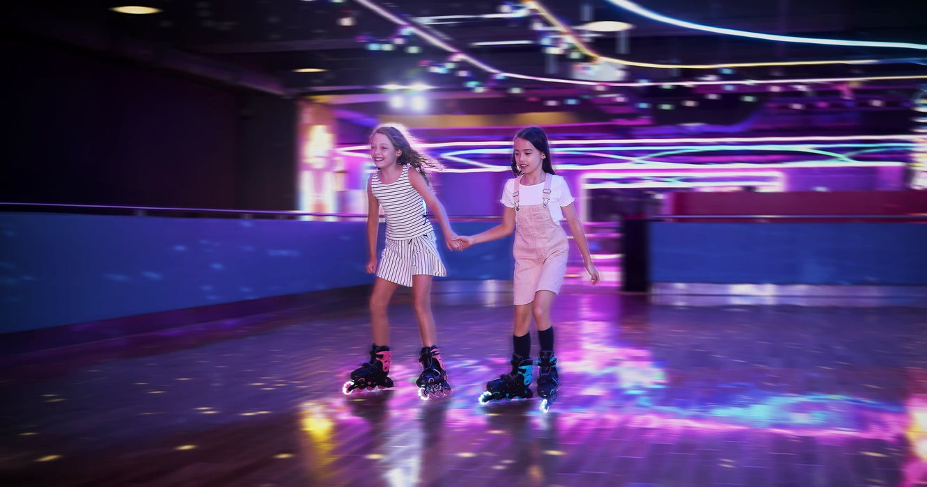 Детски ролери Globber - Go Skates Lights, размер 34-37, розови