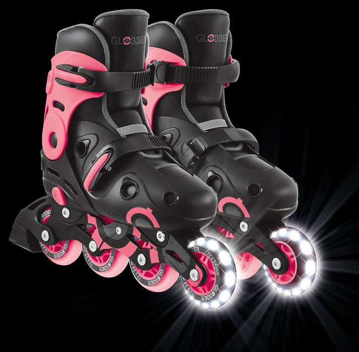 Детски ролери Globber - Go Skates Lights, размер 34-37, розови