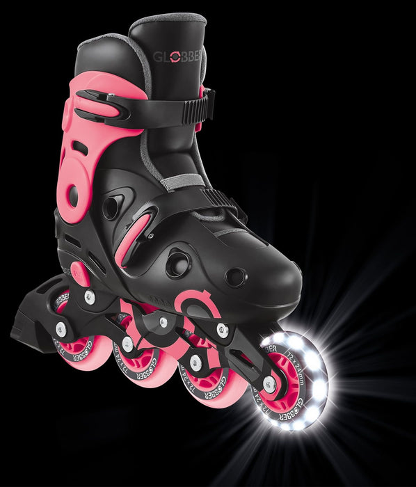 Детски ролери Globber - Go Skates Lights, размер 34-37, розови