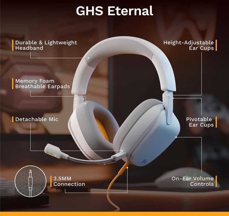Гейминг слушалки Glorious - GHS Eternal, бели [PC/XBOX/PS]