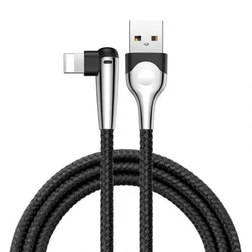 Ъглов кабел Baseus USB към Lightning 1.5А 1m черен