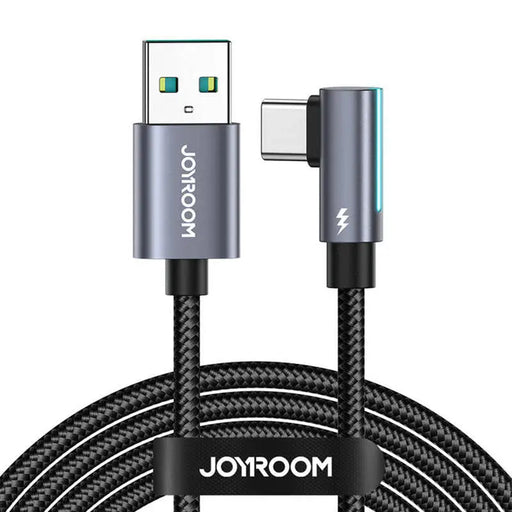 Ъглов кабел Joyroom S-AC027A17 USB към USB-C 3A 1.2m черен