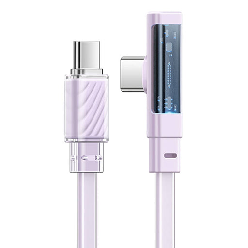 Ъглов кабел Mcdodo CA-3454 USB-C към USB-C 1.8m LED лилав
