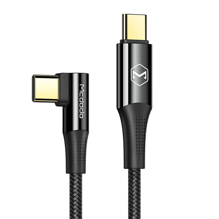 Ъглов кабел Mcdodo CA-8321 USB-C към USB-C 100W 1.2m черен