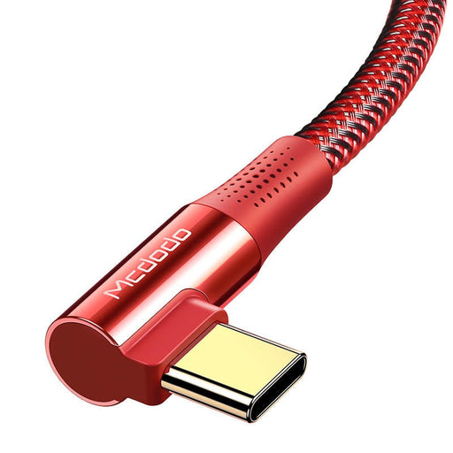 Ъглов кабел Mcdodo CA-8321 USB-C към USB-C 100W 1.2m червен