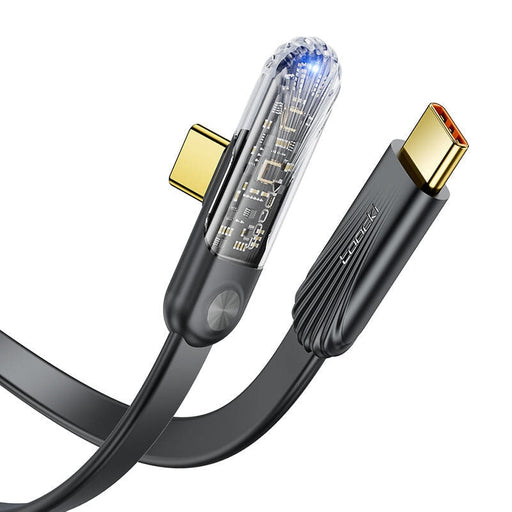 Ъглов кабел Toocki USB-C към USB-C 1m 100W черен