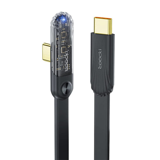 Ъглов кабел Toocki USB-C към USB-C 1m 100W черен