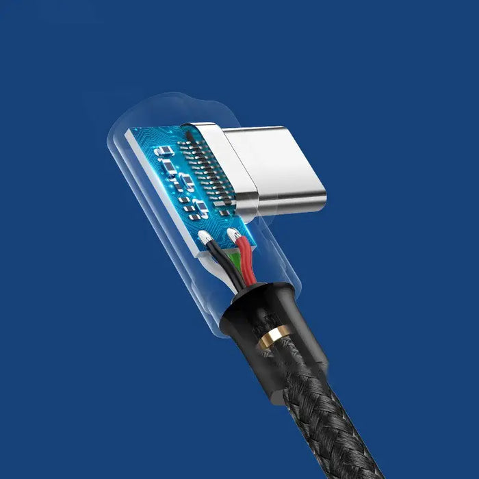 Ъглов кабел Ugreen USB към Type - C QC3.0 3A