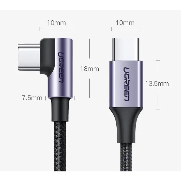 Ъглов кабел Ugreen USB Type - C към Power