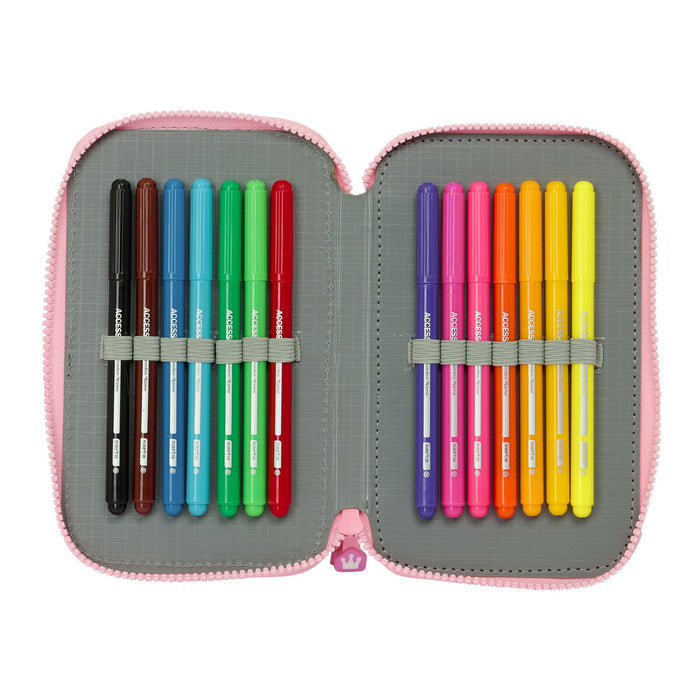 Двоен Несесер Glow Lab Sweet home Розов 12.5 x 19.5 x 4 cm (28 Части)