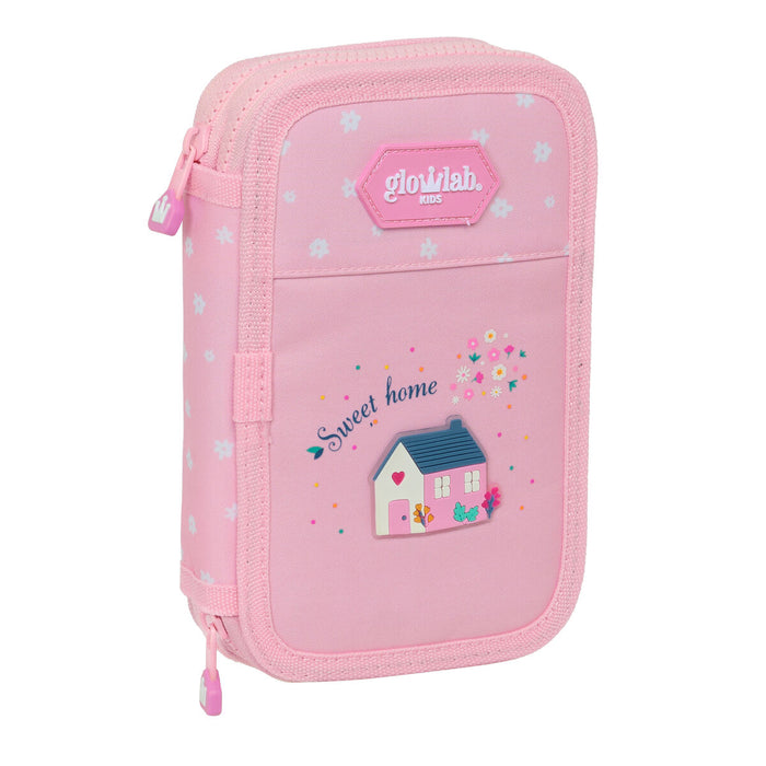 Двоен Несесер Glow Lab Sweet home Розов 12.5 x 19.5 x 4 cm (28 Части)