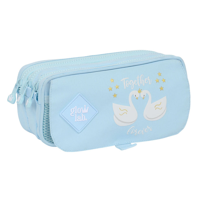 Троен Моливник Glow Lab Cisnes Светло син 21,5 x 10 x 8 cm
