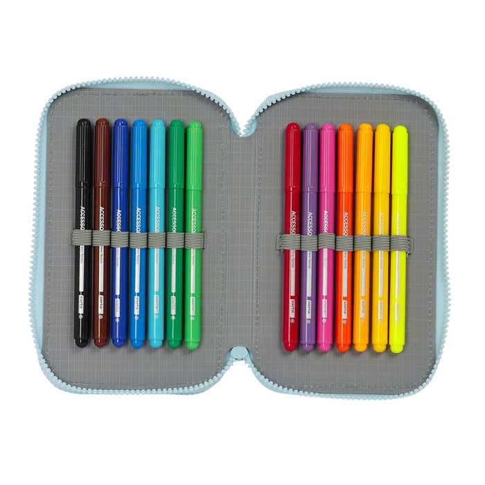 Двоен Несесер Glow Lab Cisnes Син 12.5 x 19.5 x 4 cm (28 Части)