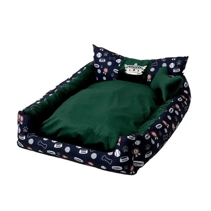 GO GIFT Легло за куче и котка L - зелено - 90x75x16 см