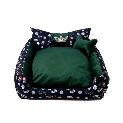 GO GIFT Легло за куче и котка L - зелено - 90x75x16 см