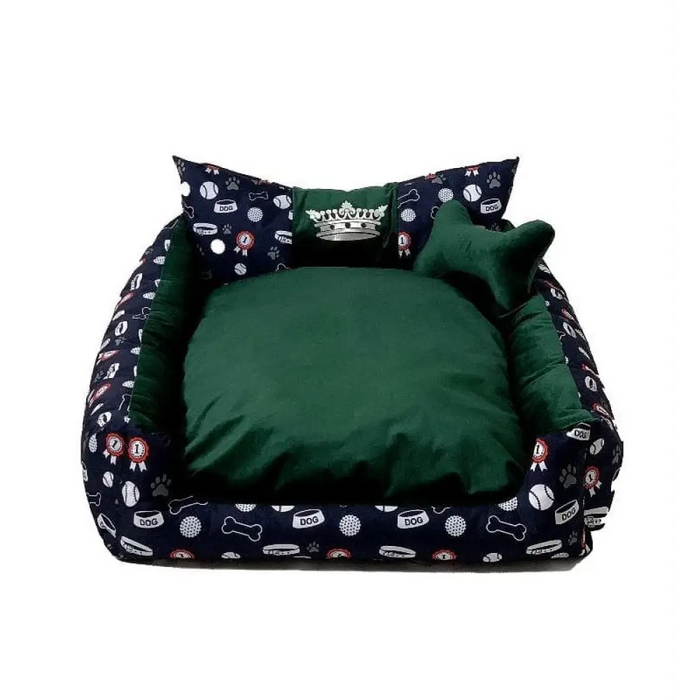GO GIFT Легло за куче и котка L - зелено - 90x75x16 см