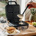 Гофретник Adler AD 3083 4 вафли 1800 W Черен Сребрист