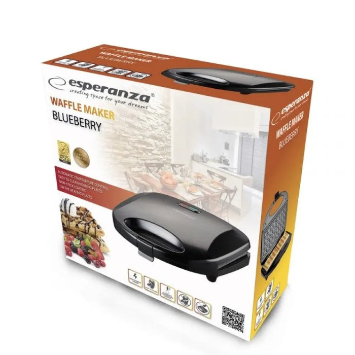 Гофретник Esperanza EKT008 2 вафли 1000 W Черен