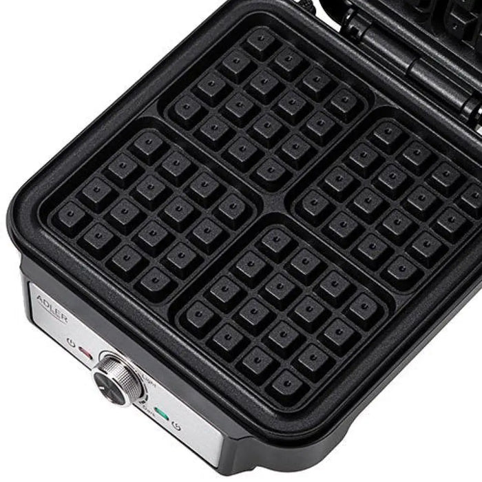 Гофретник Adler AD 3083 4 вафли 1800 W Черен Сребрист
