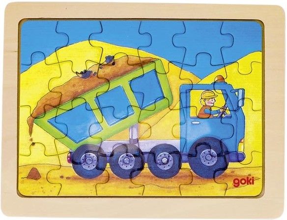 Дървен пъзел Goki - На работа, асортимент