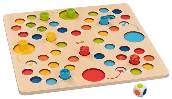 Дървена игра Goki - Моето първо Не се сърди човече