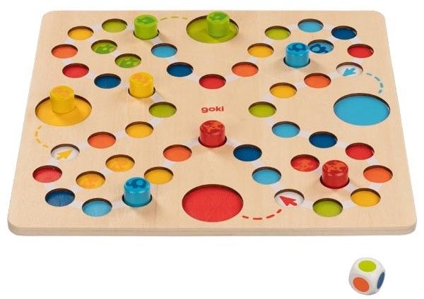 Дървена игра Goki - Моето първо Не се сърди човече