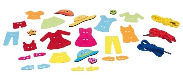 Дървена играчка Goki - Кукла за обличане