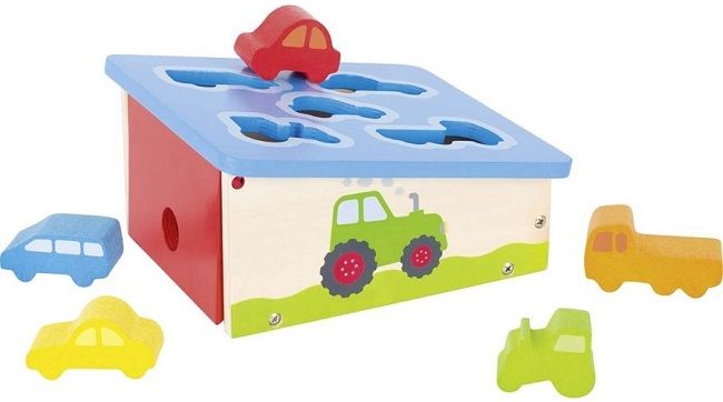 Дървена игра за сортиране Goki – Превозни средства