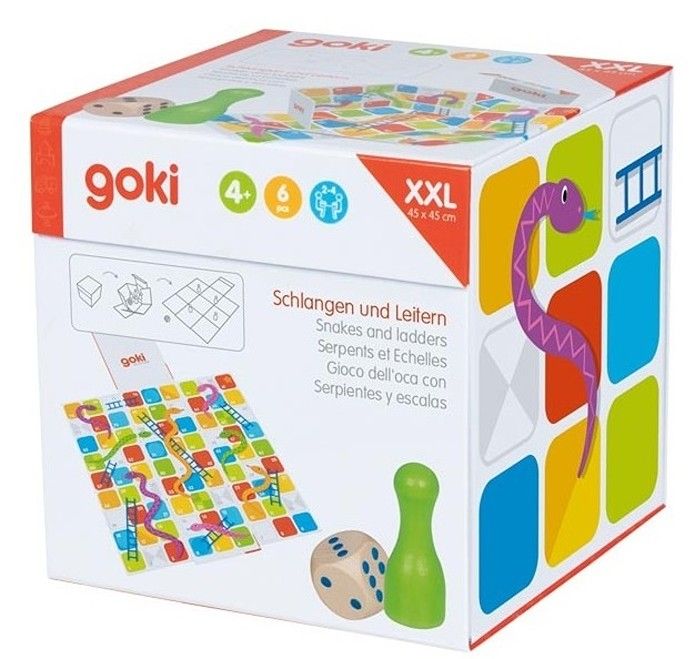 Детска игра XXL Goki - Змии и стълби в кубче