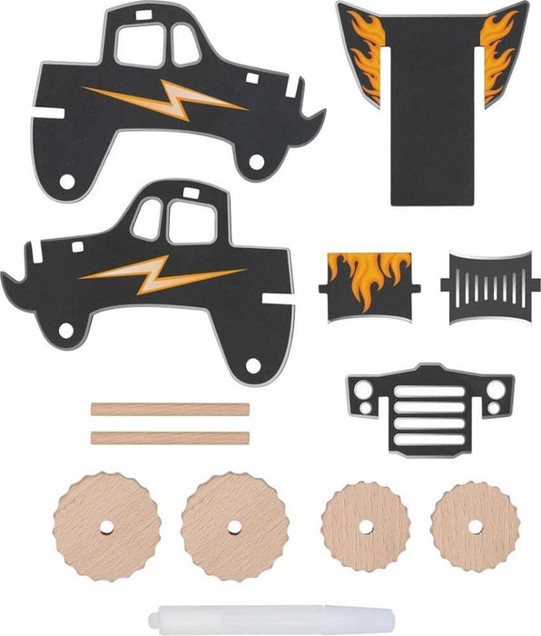 Игрален комплект Goki - Направи си сам количка Monster Truck