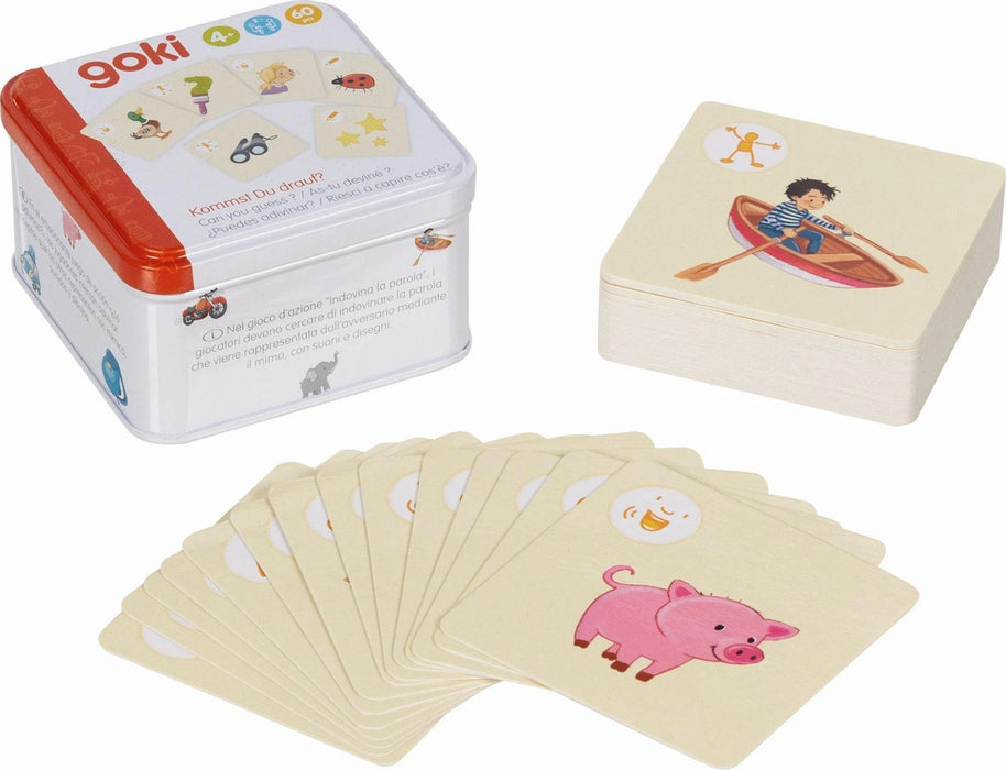 Детска екшън игра 3 в 1 Goki - Познай картата, 60 броя
