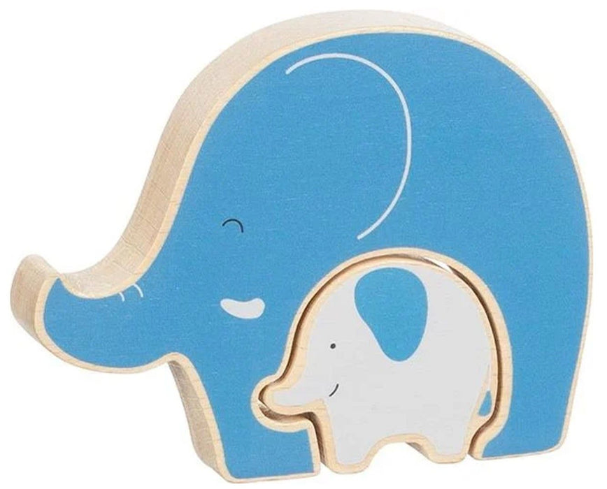 Детски дървен пъзел Goki - Слон, 2 части