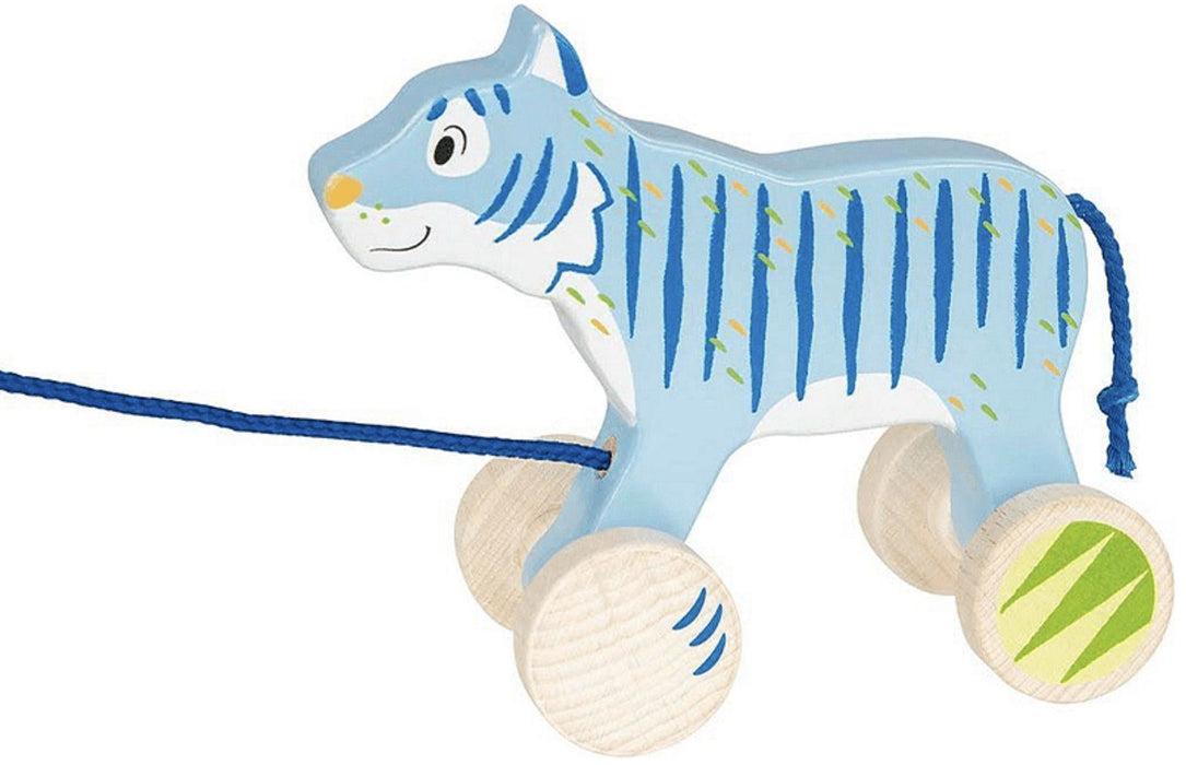 Дървена играчка за дърпане Goki - Тигър
