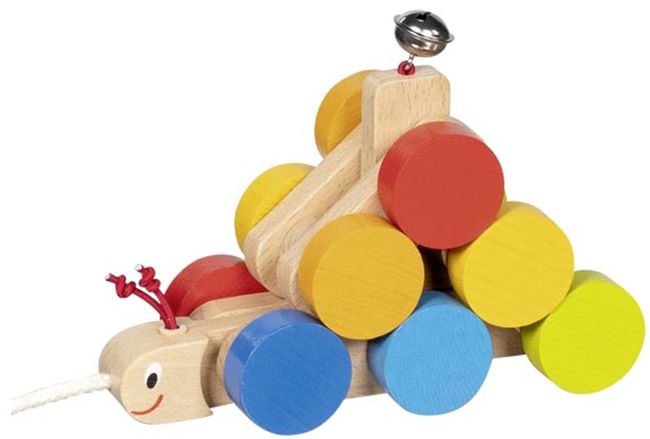 Играчка за дърпане Goki - Mathilda, дървена гъсеница