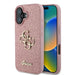 Голям калъф Guess Fixed Glitter 4G за iPhone 16 - розов