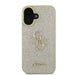 Голям калъф Guess Fixed Glitter 4G за iPhone 16 - златен